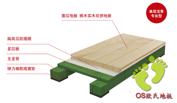 体育馆用木质地板的结构